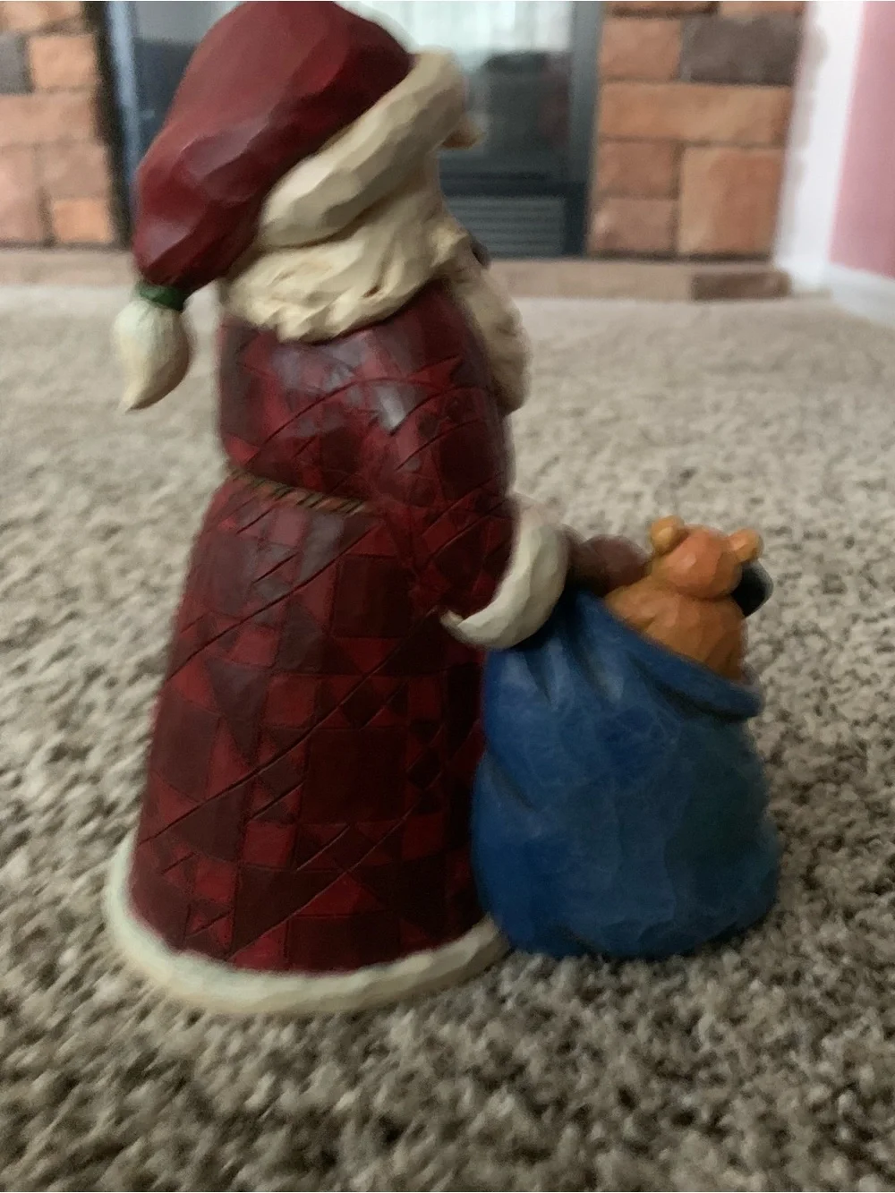 Jim Shore Hand-Painted Santa Figurine in Red, Blue, Purple and Cream